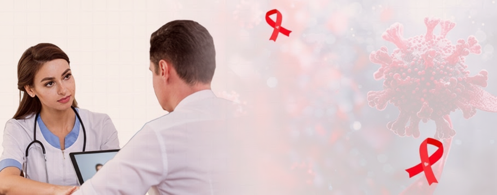Confidential HIV consultation online illustration